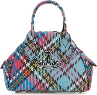 Mini Yasmine Tartan-Printed Tote Bag