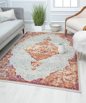 Harper HY50E Scarlet Sage Transitional Vintage Ivory Area Rug,