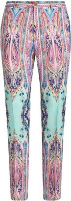 Tailored Paisley Print Trousers