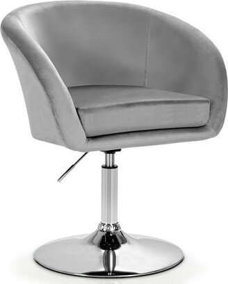 Modern Velvet Chair Height Adjustable Bar Stool Swivel Makeup Seat Grey