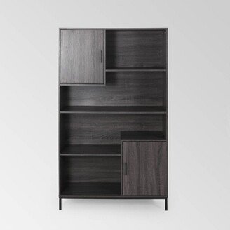 64.5 Frankford Contemporary Cube Unit Bookcase Dark Gray