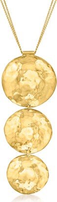 Italian 18kt Gold Over Sterling Hammered Graduated Circles Necklace