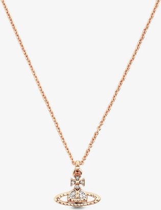 Womens Pink Gold/rhodium Mayfair Bas Relief Rose Gold and Rhodium-plated Brass and Crystal Pendant Necklace