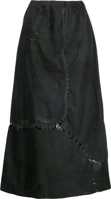 Embroidered-Detail Cotton Long Skirt