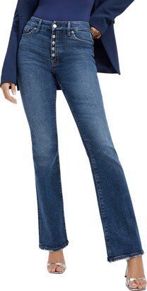 Good Classic High Waist Button Fly Bootcut Jeans