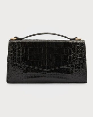 Maria Oliver Alice Shiny Crocodile Top-Handle Bag