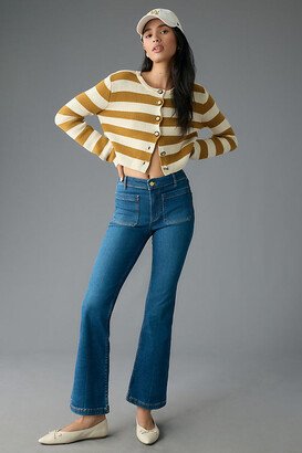 The Yaya Patch Pocket Mid-Rise Crop Flare Jeans