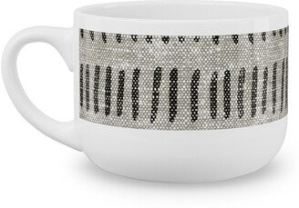 Mugs: Modern Farmhouse Dash - Multi On Beige Latte Mug, White, 25Oz, Gray