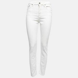 White Denim Medium Rise Slim Fit Jeans S Waist 25