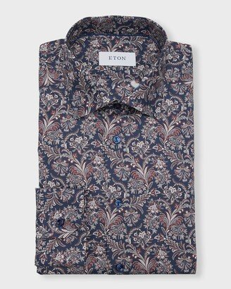 Men's Slim Fit Paisley Twill Dress Shirt