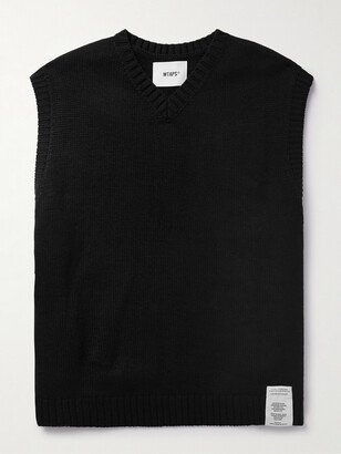 Appliquéd Knitted Sweater Vest-AA