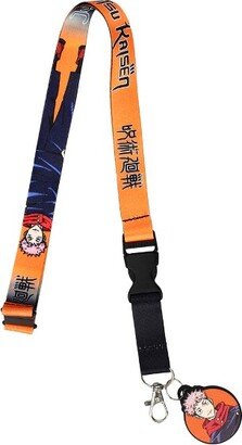 Yuri!!! on ICE Jujutsu Kaisen Orange Lanyard with Clear ID Sleeve and Keychain