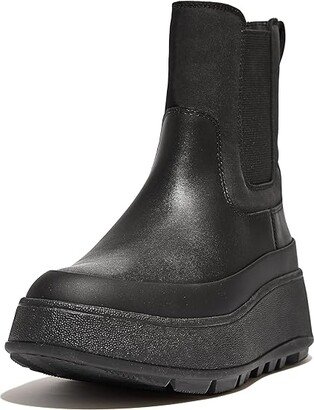 F-Mode Water-Resistant Flatform Chelsea Boots (All Black) Women's Boots