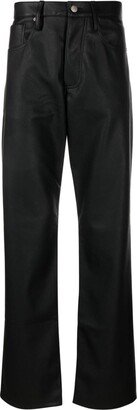 Straight-Leg Faux-Leather Trousers