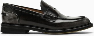 Shaded black leather loafer