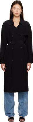 Black Double-Breasted Trench Coat