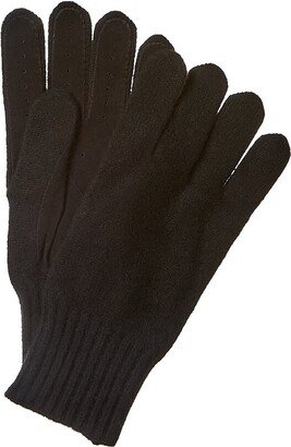 Suede-Trim Boiled Cashmere Gloves-AB