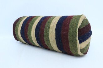 Designer Pillows, Throw Pillow Covers, Kilim Pillow, Green Case, Cylindrical Cushion Antique 6552