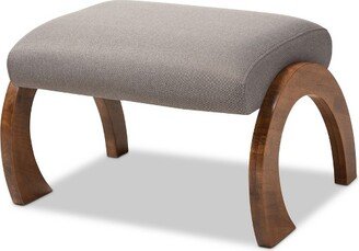 Sandrine Walnut Finished Wood Ottoman