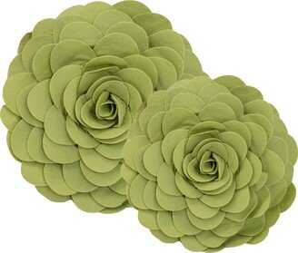 Lime Green 3D Flower 13 16 Decorative Throw Pillow Cover