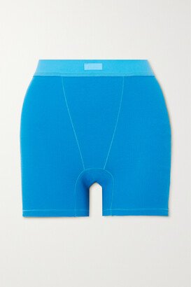 Cotton Collection Ribbed Cotton-blend Jersey Boxer Shorts - Mykonos