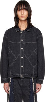 JieDa Black Panel Denim Jacket