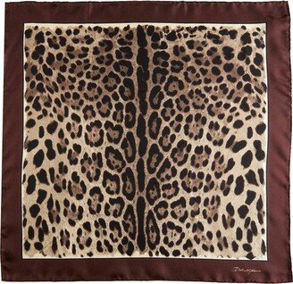 Leopard Printed Square Scarf-AA