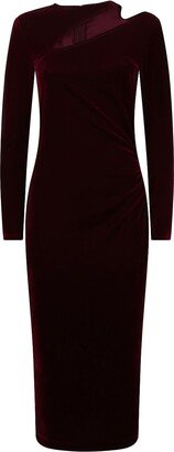 Macey Velvet Slash Midi-Dress