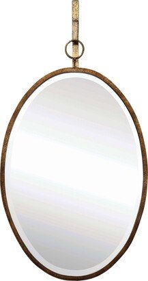 Metal Framed Oval Wall Mirror with Bracket