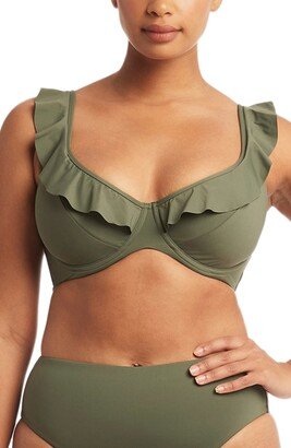 Frill F-Cup Underwire Bikini Top