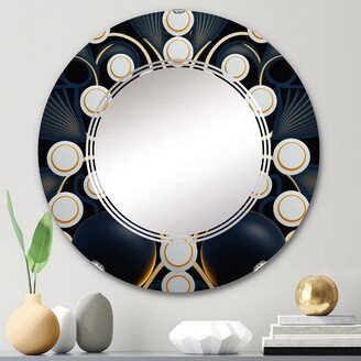 Designart 'Golden Globe Connections' Printed Religious Landscape Wall Mirror