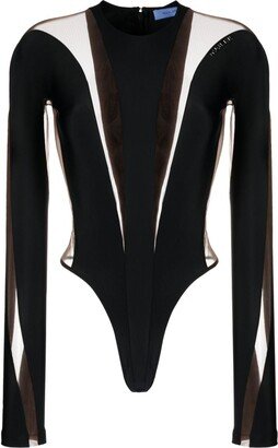 Illusion sheer-panelled bodysuit-AB