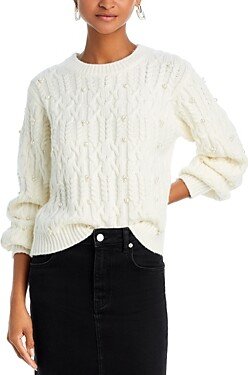 Embellished Cable Knit Sweater - 100% Exclusive