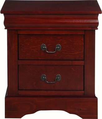 unbrand Transitional Style 2-Drawer Nightstand, Metal Handle