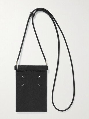 Full-Grain Leather Phone Pouch with Lanyard