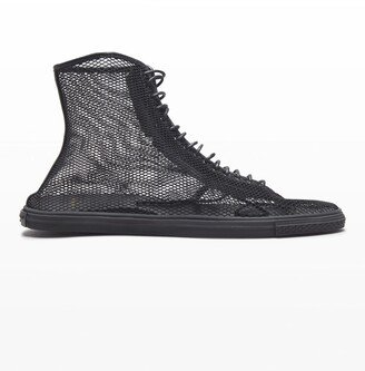 You Leather Net High-Top Sneakers