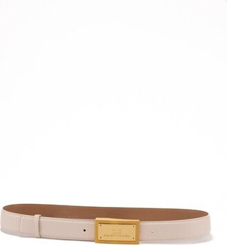 Faux Leather Belt With Plaque