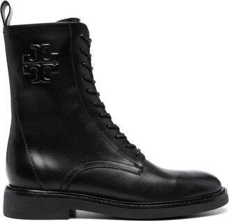 Double T leather combat boots