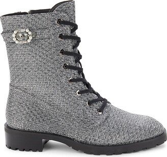 Dazzle Crystal Combat Boots