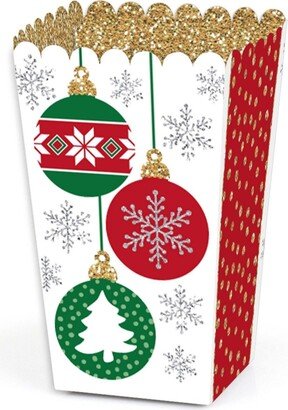 Big Dot Of Happiness Ornaments - Holiday and Christmas Party Favor Popcorn Treat Boxes - Set of 12