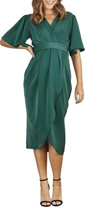 Noemy Midi Maternity/Nursing Wrap Dress