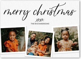 Holiday Cards: Lustrous Linen Holiday Card, White, 5X7, Christmas, Pearl Shimmer Cardstock, Square