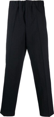 Elasticated-Waist Tapered Trousers-AJ