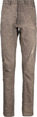 Logo-Plaque Crease-Effect Tapered Trousers