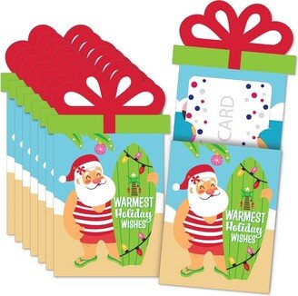 Big Dot of Happiness Tropical Christmas - Beach Santa Holiday Party Money and Gift Card Sleeves - Nifty Gifty Card Holders - Set of 8