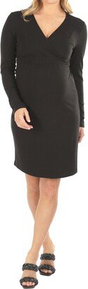 Crossover Neckline Maternity/Nursing Dress