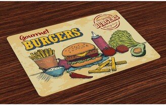 Hamburger Place Mats, Set of 4