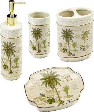 Colony Palm 4 Pc Bath Accessory Set