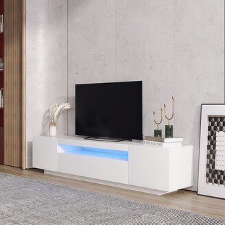 TiramisuBest Modern 57-inch TV Stand with 12 Color LEDs