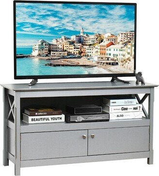 Free Standing TV Cabinet Wooden Console TV Media Entertainment Gray